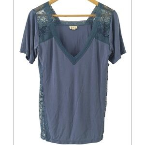 POL Contrasting Lace Top NWOT